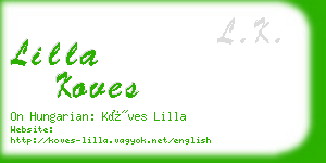 lilla koves business card